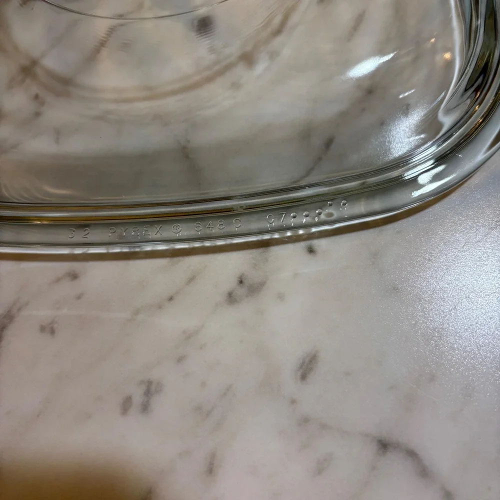 Vintage Pyrex 548-C ClearGlass Replacement Lid for 1.25 Qt Square Casserole Dish